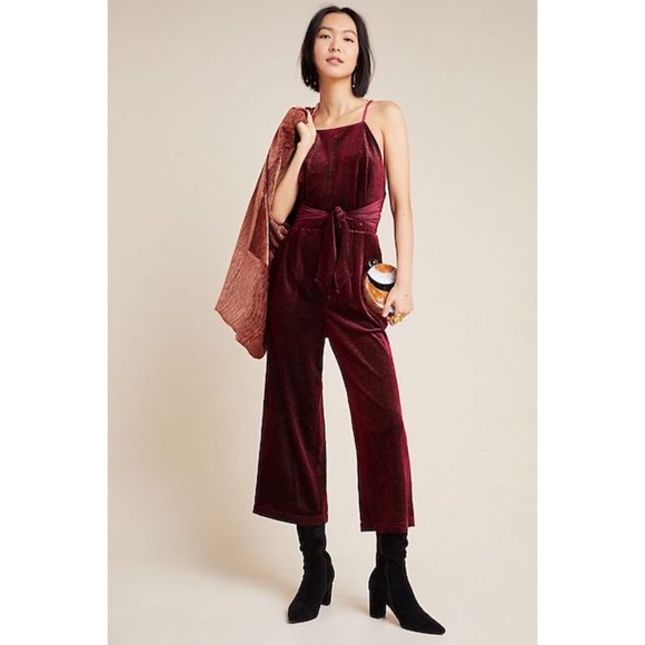 NWT ANTHROPOLOGIE GREYLIN ROUGE VELVET JUMSUIT - Picture 7 of 7